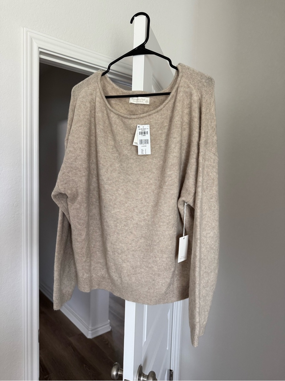 Abercrombie & Fitch Merino Wool-Blend Slash Sweater - XL Light Brown - Picture 12 of 16